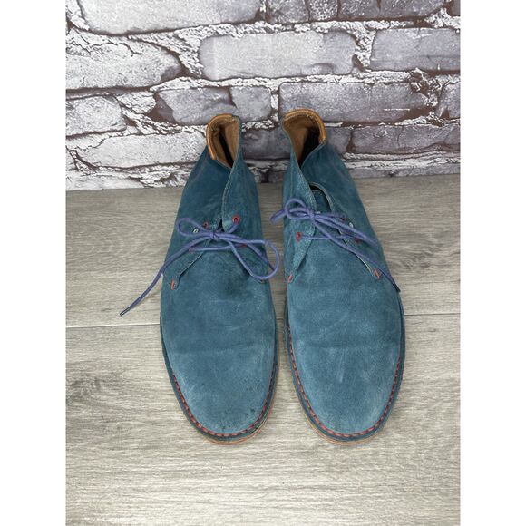 Ted Baker London Blue Suede Leather Lace Ankle Chukka Boots Men’s Sz 44EU/11M US - Picture 11 of 16